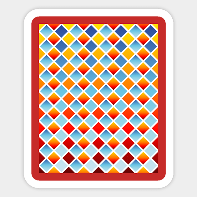 Fire and Snow (Diamond Checkered) Sticker by Aqua Juan